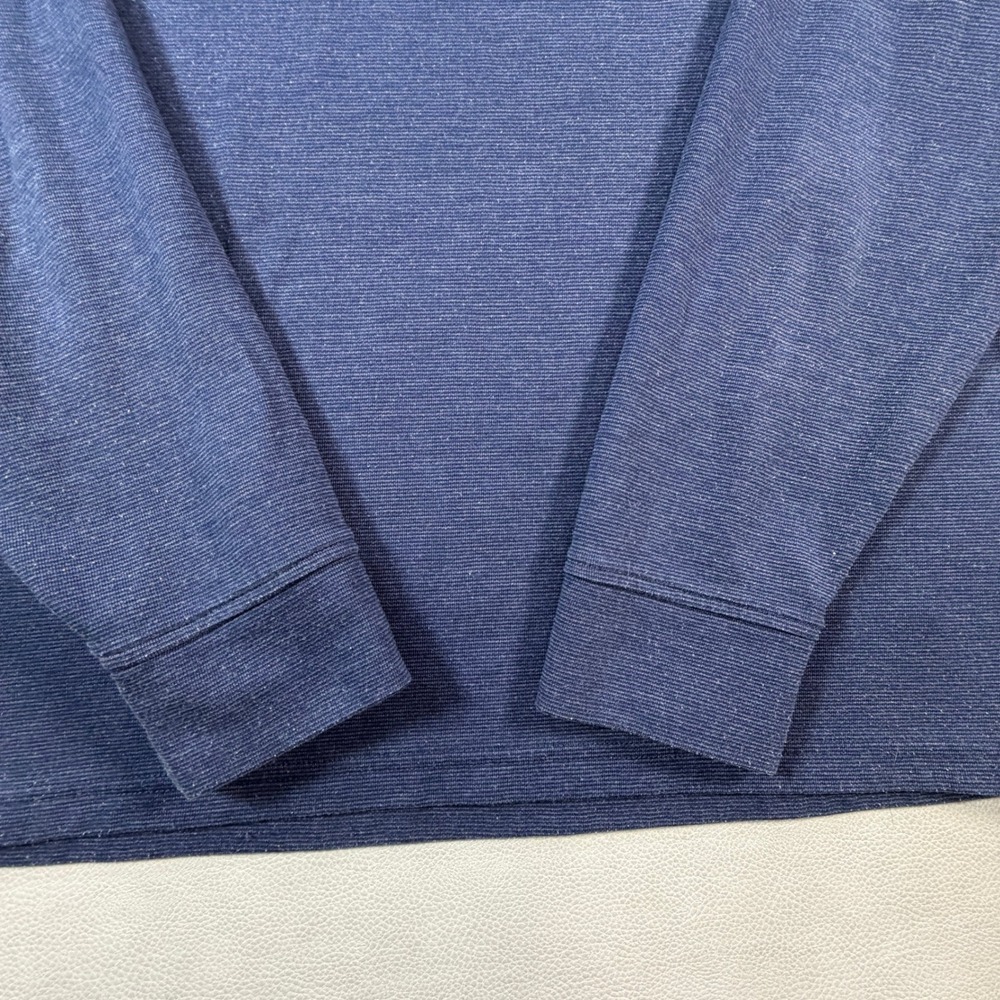 Vineyard Vines Mens XL Quarter Zip Pullover Navy Blue Heathered Pique Sweater - Picture 9 of 12